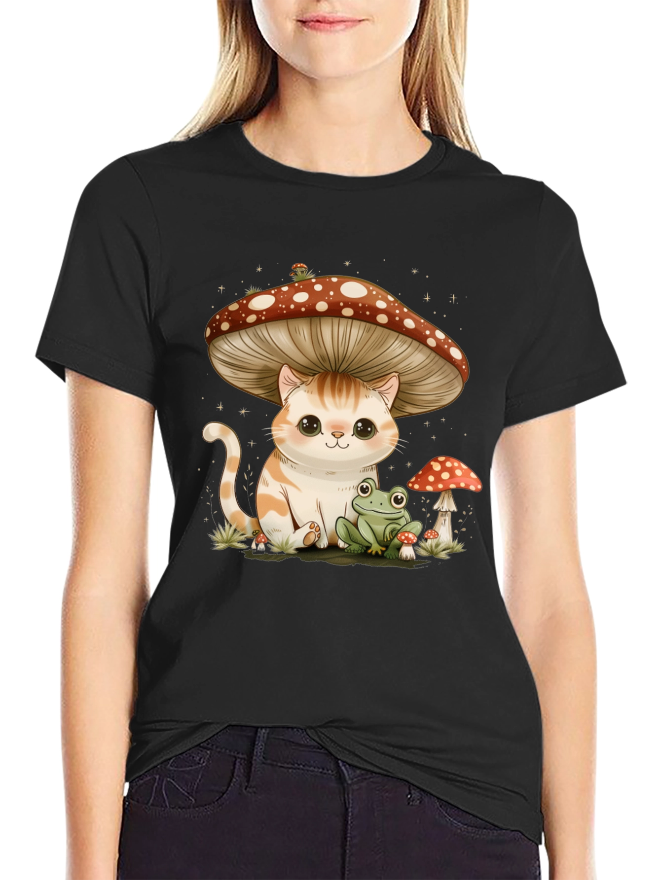 Cat Under Mushroom T-Shirt