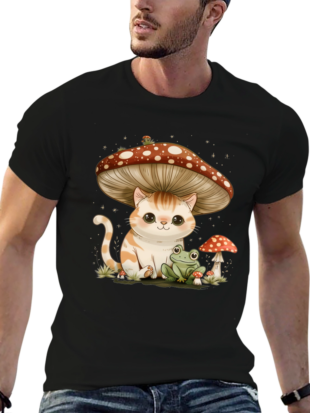 Cat Under Mushroom T-Shirt