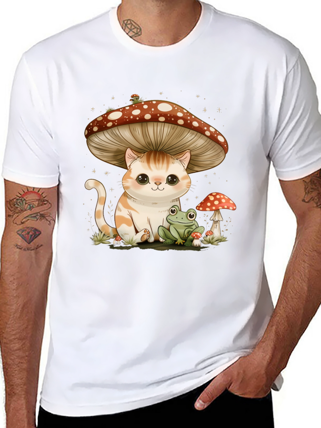 Cat Under Mushroom T-Shirt
