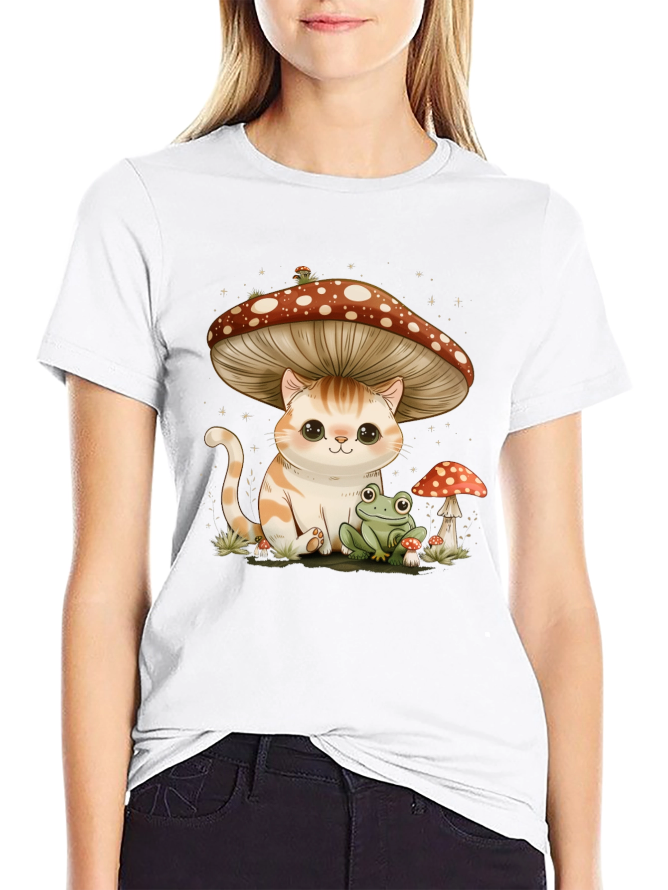 Cat Under Mushroom T-Shirt