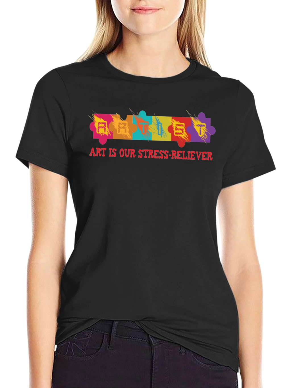 Art Is Our Stress-Reliever Puzzle Piece T-Shirt