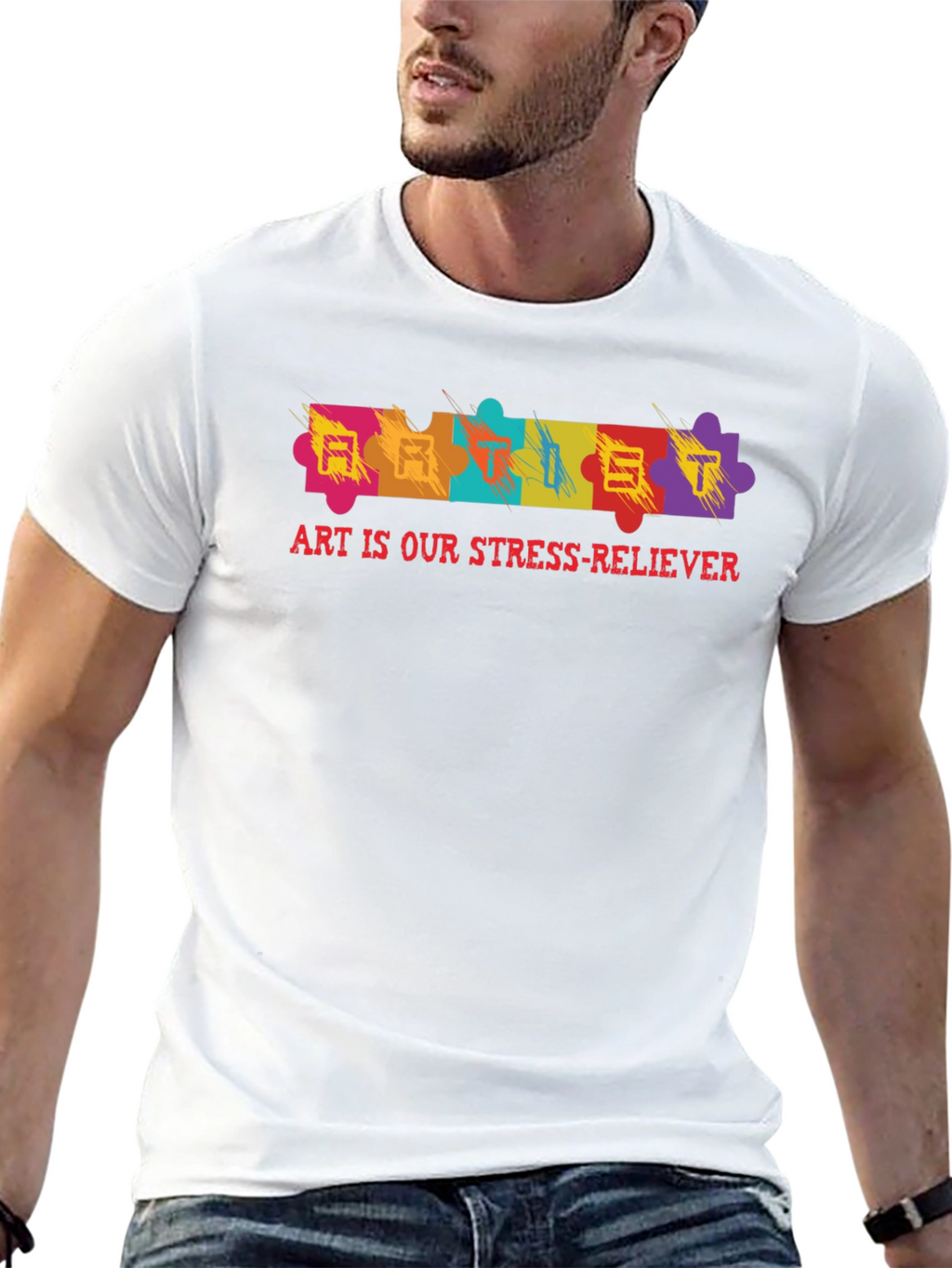 Art Is Our Stress-Reliever Puzzle Piece T-Shirt