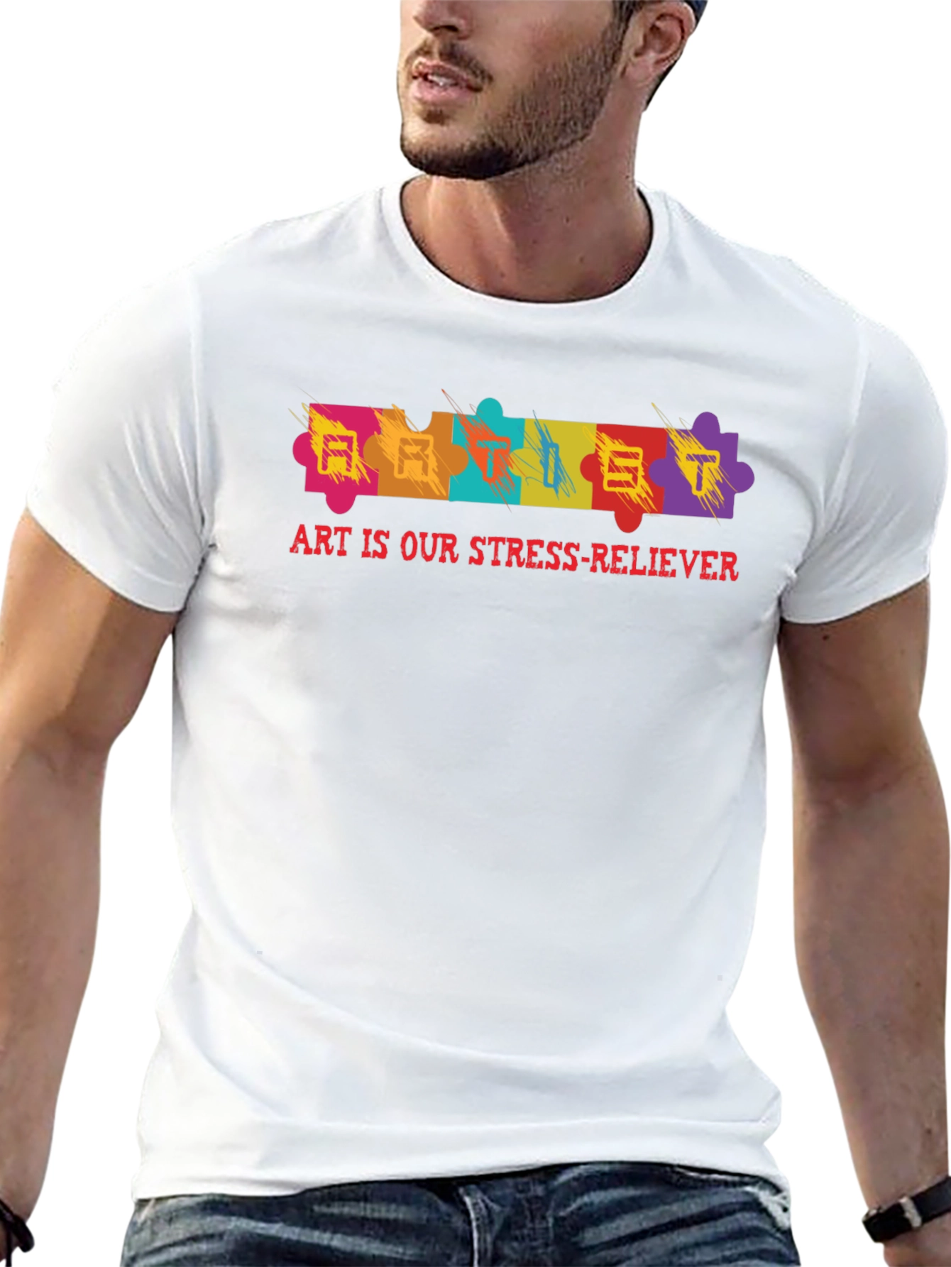 Art Is Our Stress-Reliever Puzzle Piece T-Shirt