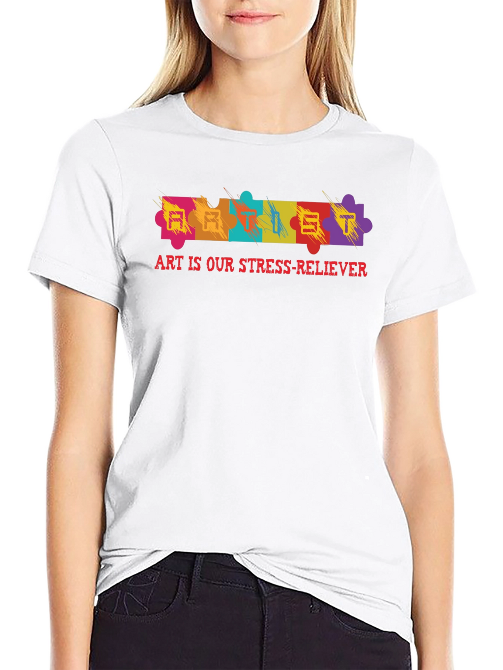 Art Is Our Stress-Reliever Puzzle Piece T-Shirt