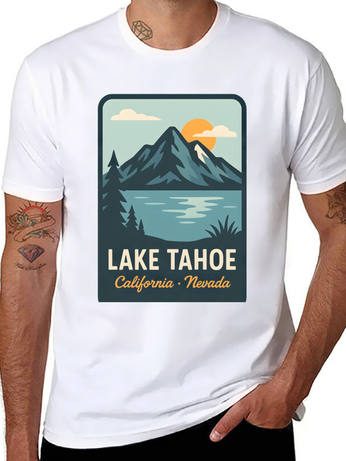 Lake Tahoe Graphic Tee - California Nevada Souvenir