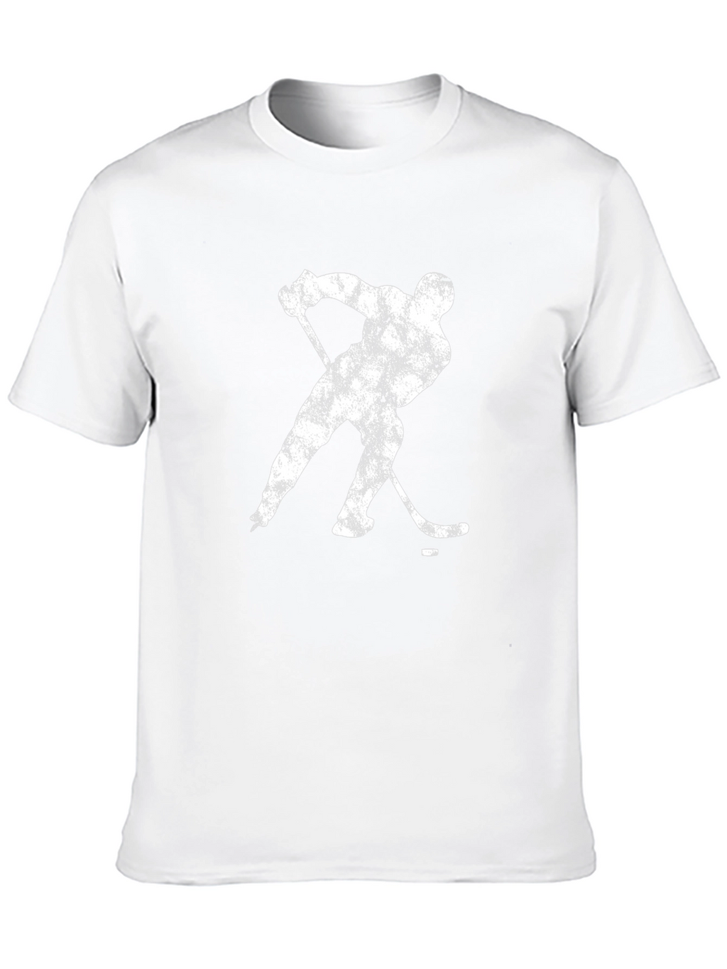 Hockey Player Graphic Tee - Black Cotton Casual T-Shirt
