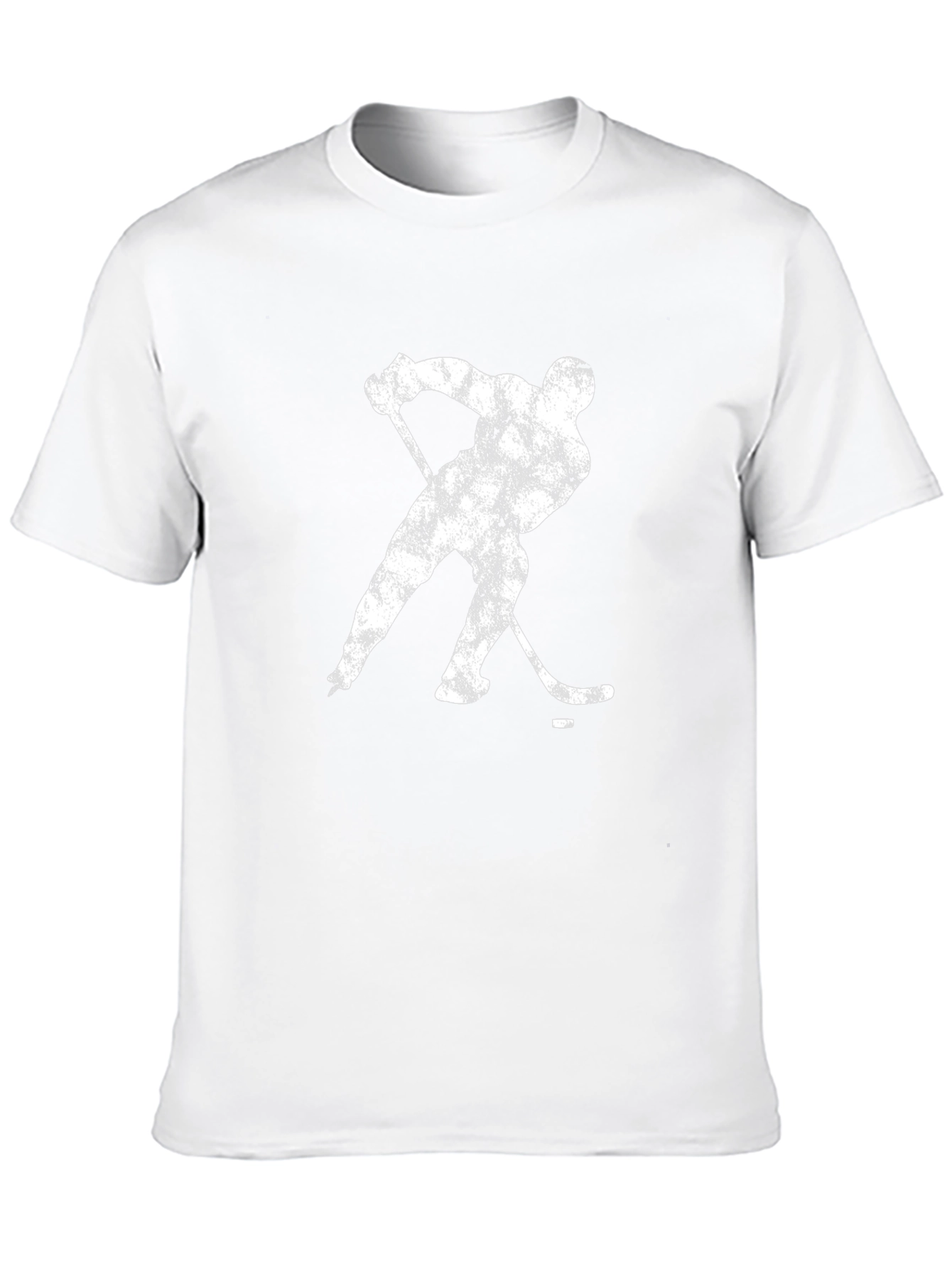 Hockey Player Graphic Tee - Black Cotton Casual T-Shirt