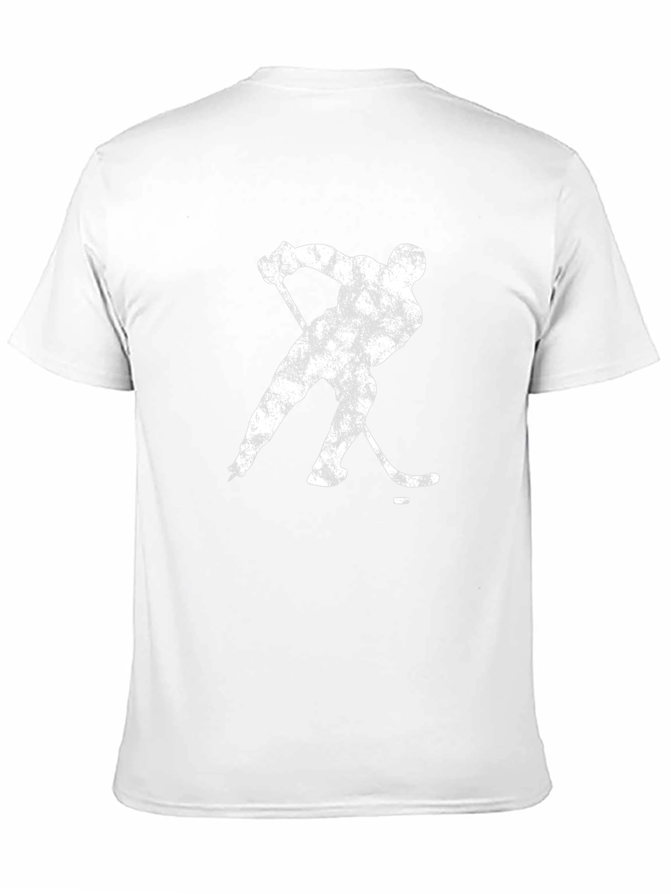 Hockey Player Graphic Tee - Black Cotton Casual T-Shirt