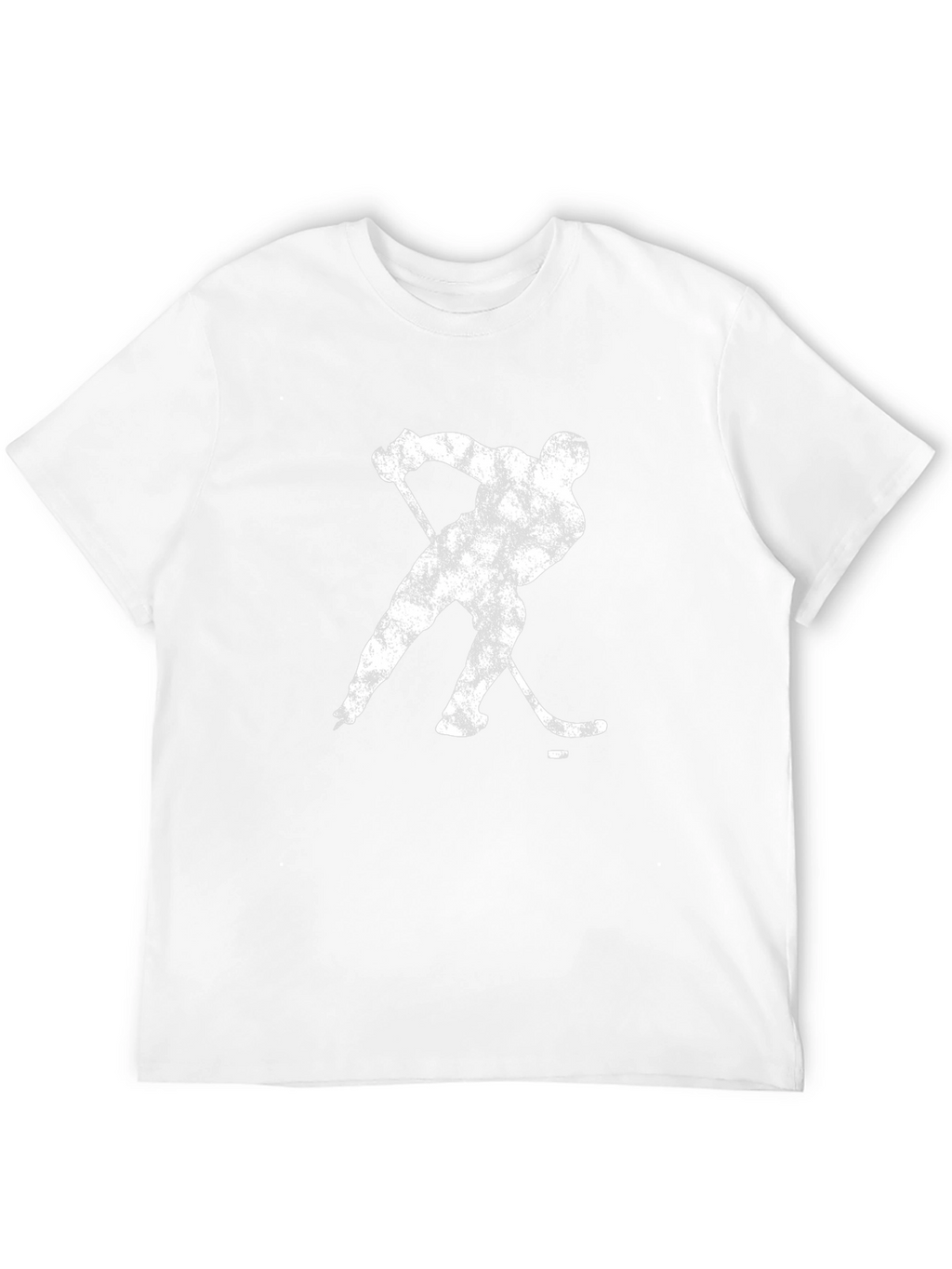 Hockey Player Graphic Tee - Black Cotton Casual T-Shirt