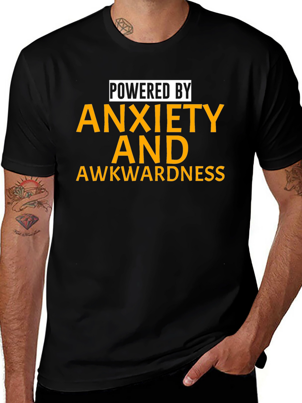 Powered by Anxiety and Awkwardness T-Shirt