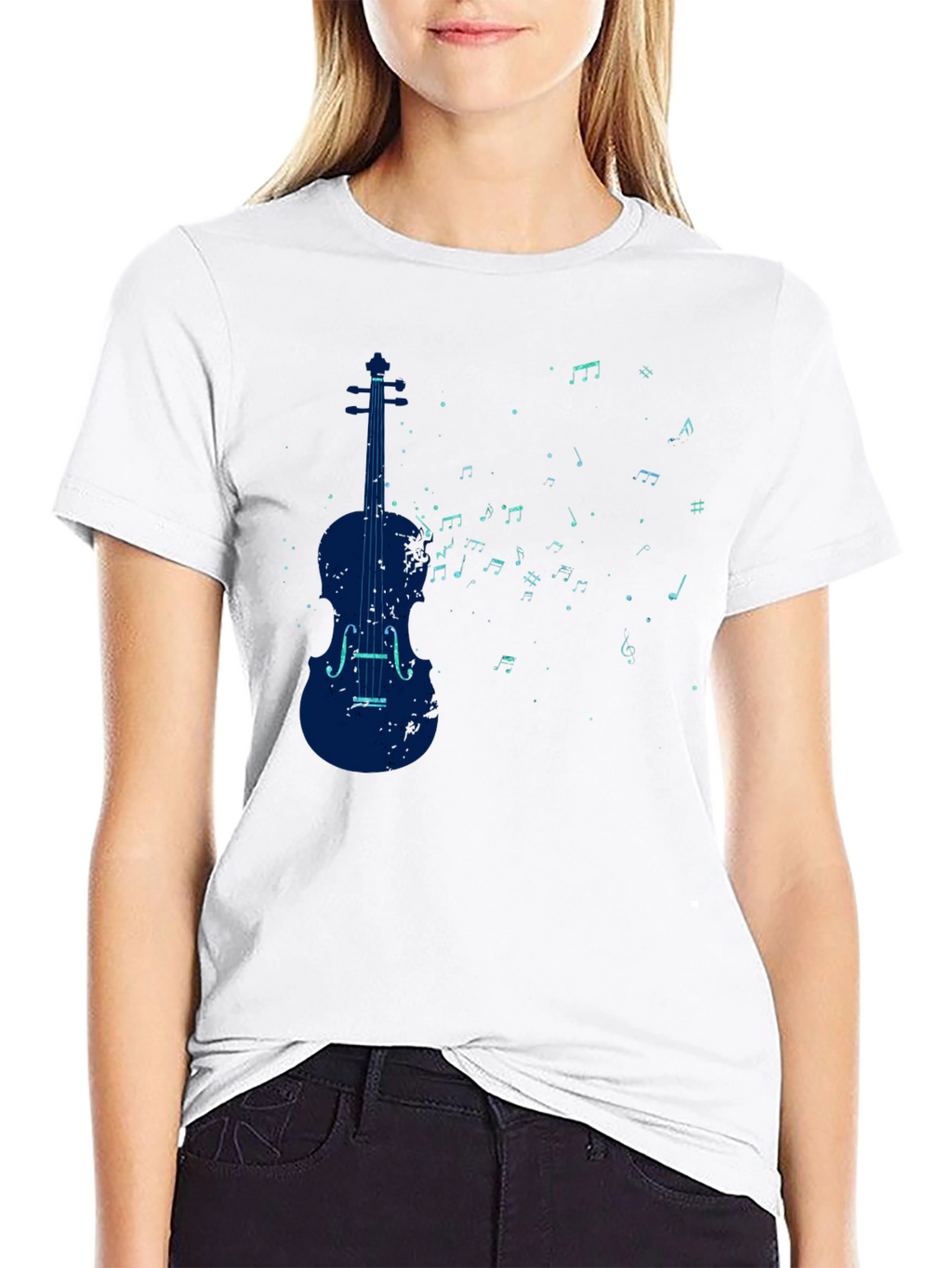 Violin Music Notes Graphic T-Shirt