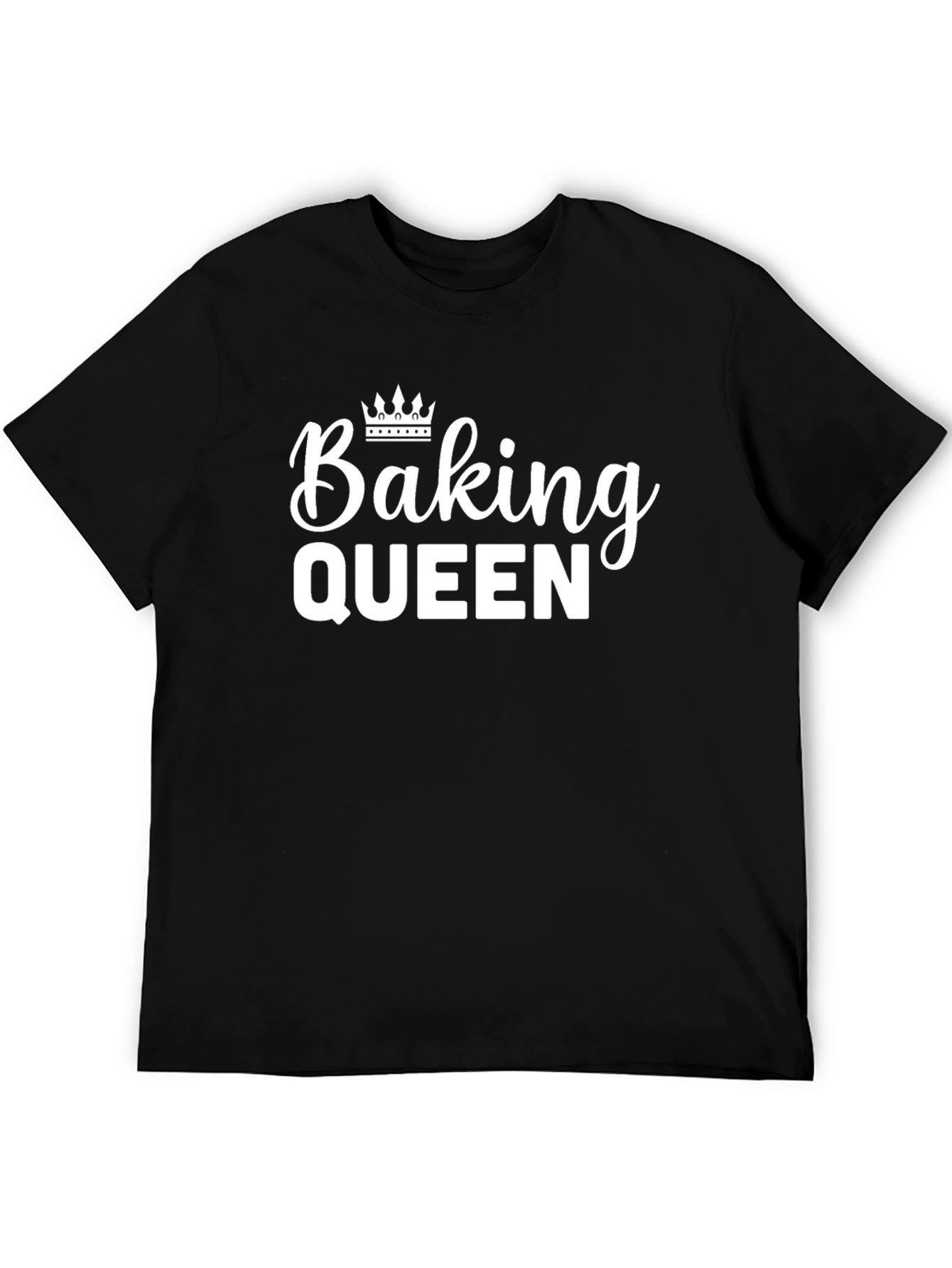 Baking Queen Black T-Shirt with Crown