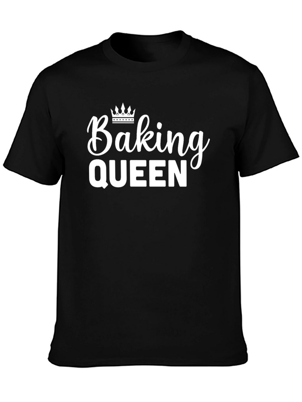 Baking Queen Black T-Shirt with Crown