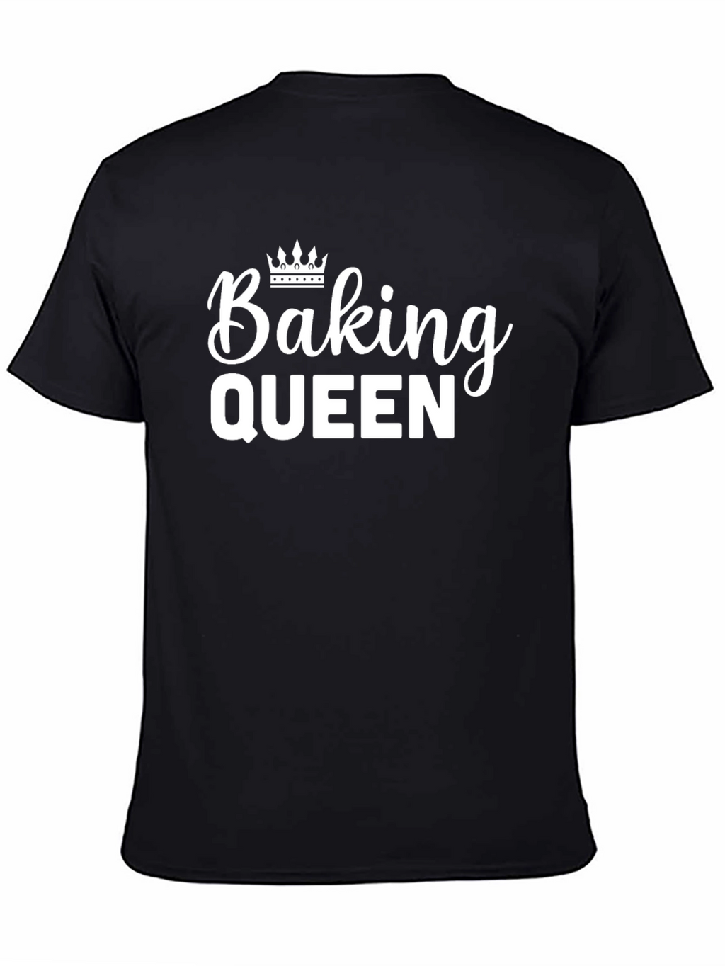 Baking Queen Black T-Shirt with Crown