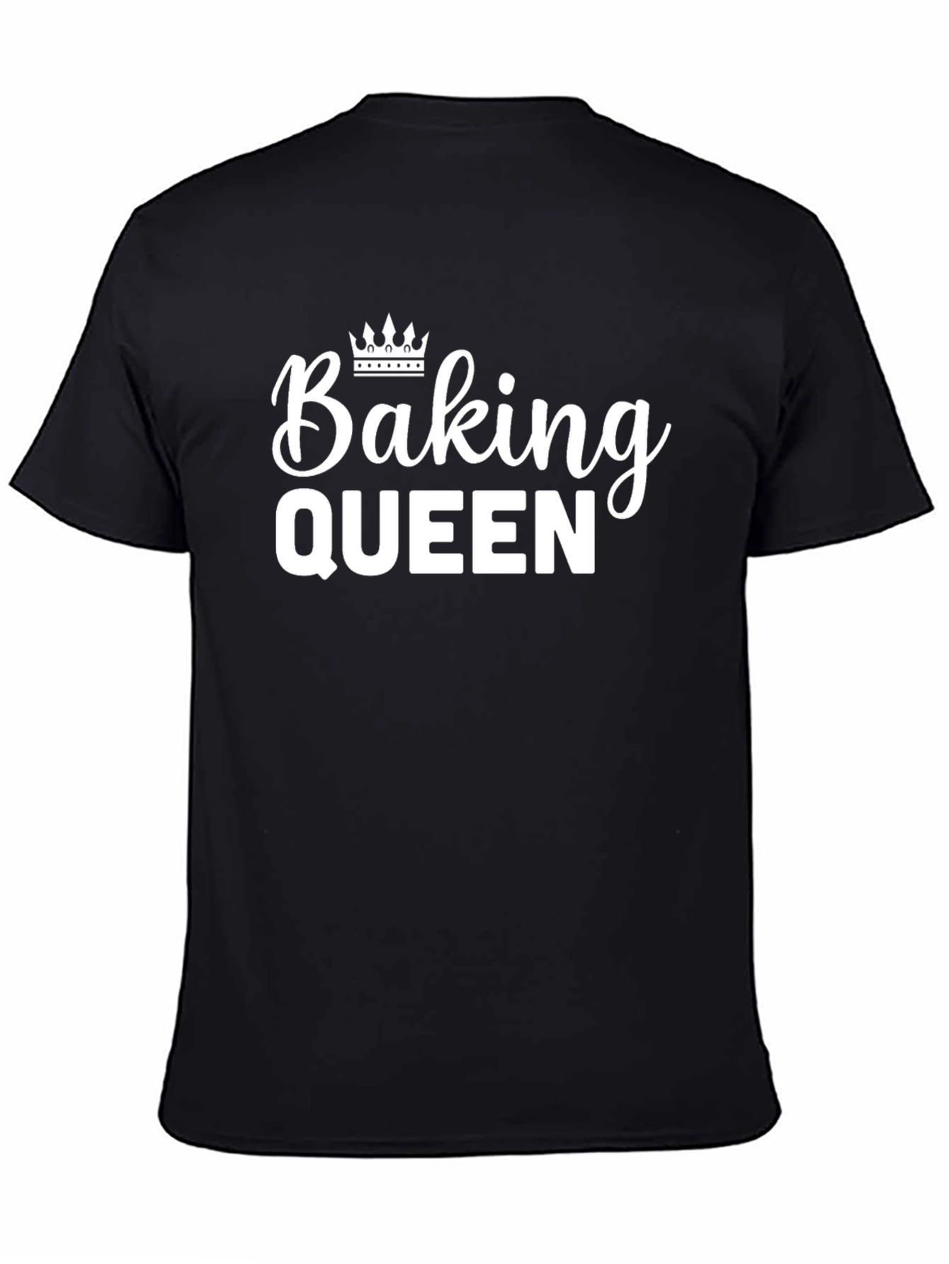 Baking Queen Black T-Shirt with Crown