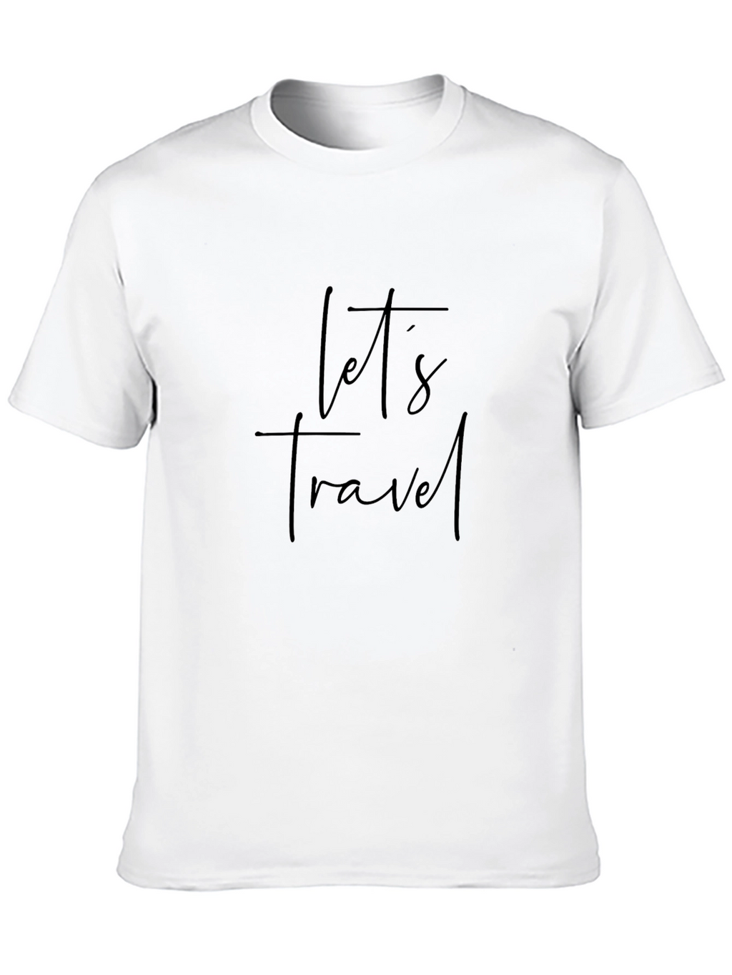Lets Travel Graphic Print Black Crew Neck T-Shirt