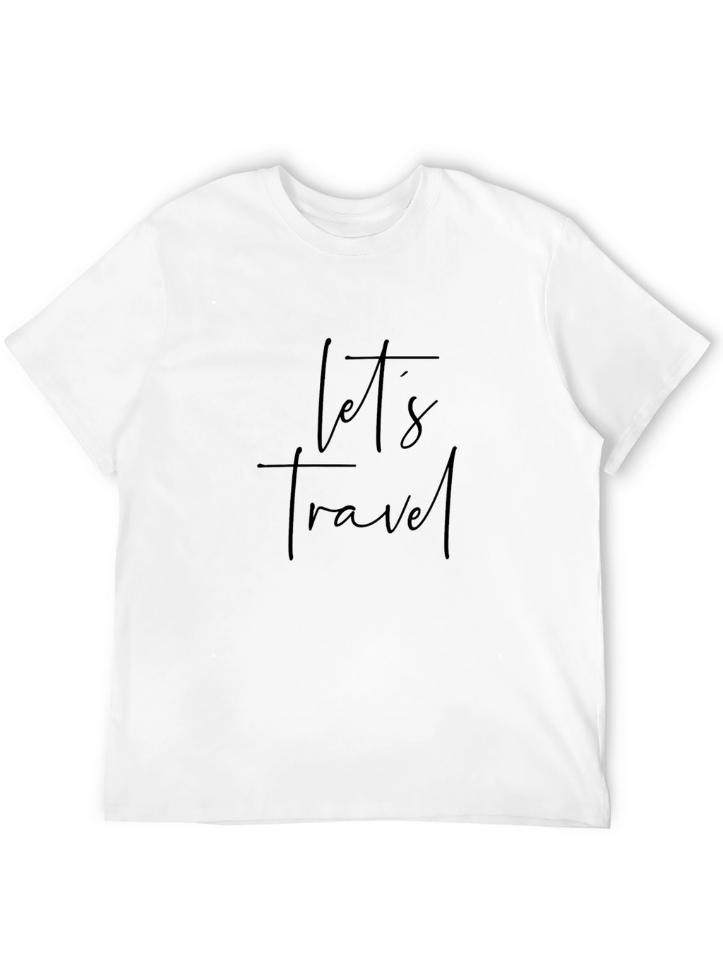 Lets Travel Graphic Print Black Crew Neck T-Shirt