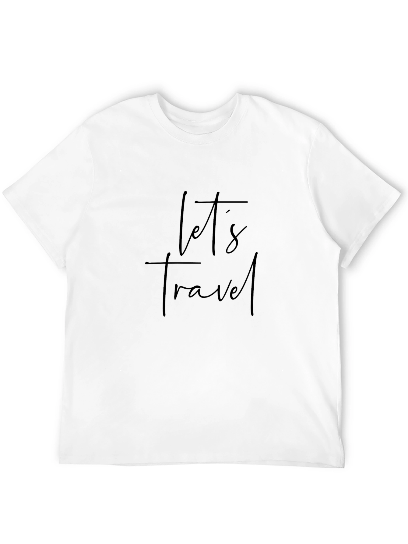 Lets Travel Graphic Print Black Crew Neck T-Shirt