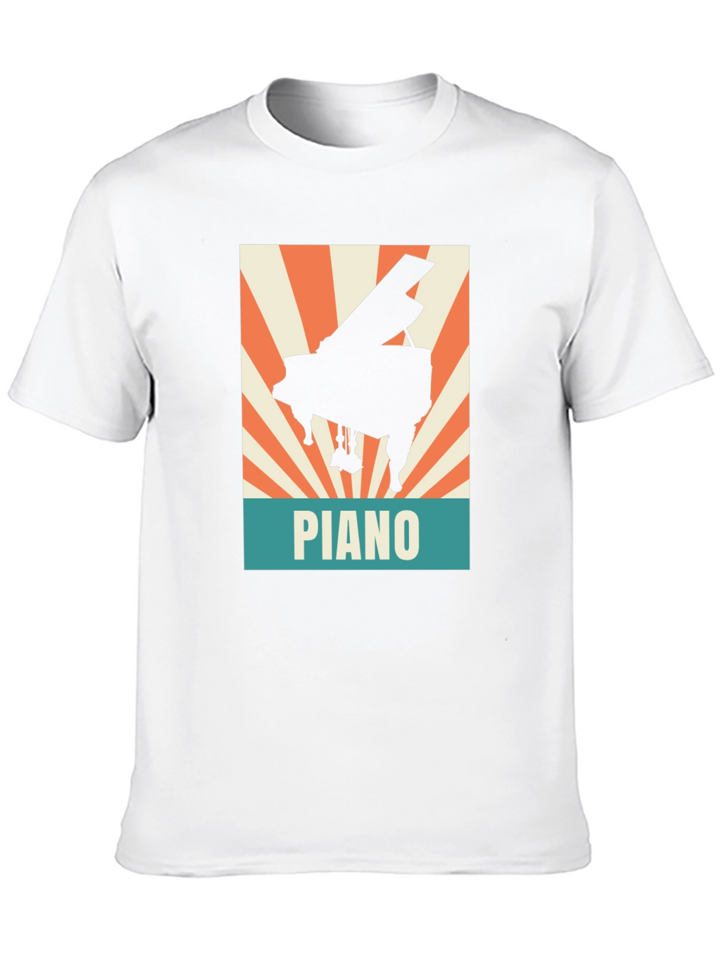Piano Graphic Tee - Retro Style Music Lover Shirt