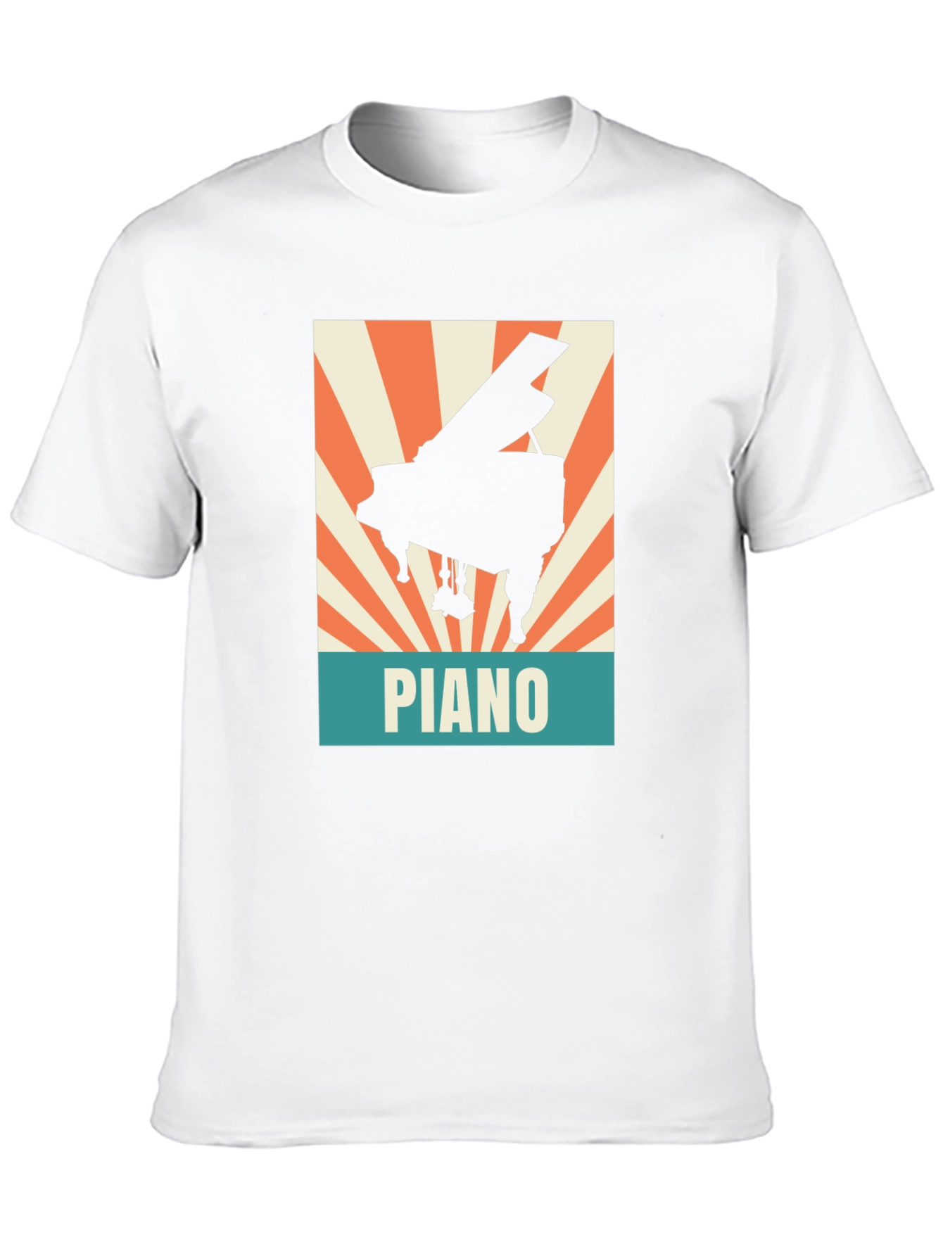 Piano Graphic Tee - Retro Style Music Lover Shirt