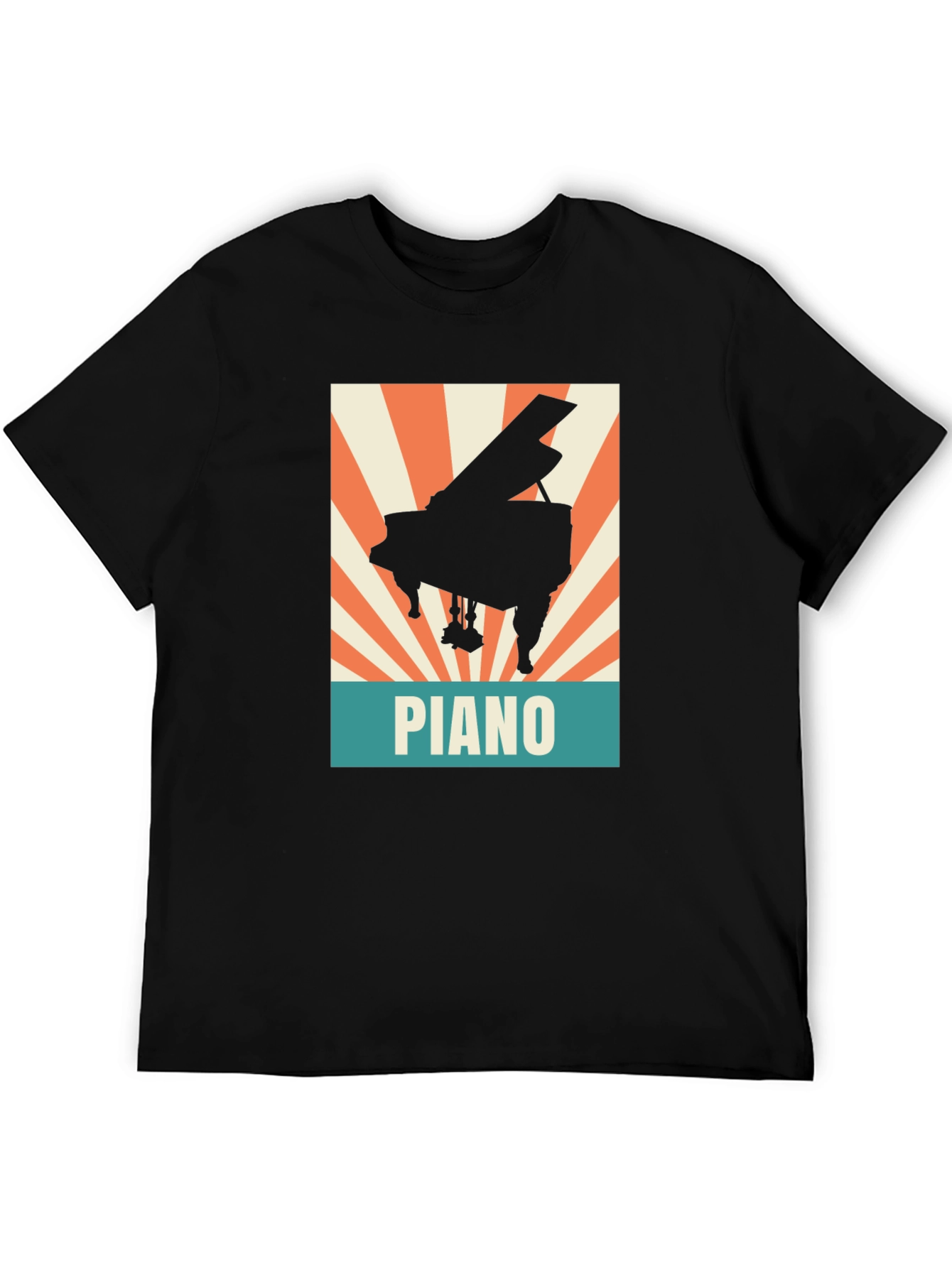 Piano Graphic Tee - Retro Style Music Lover Shirt