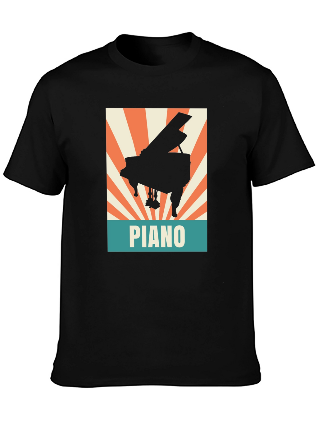 Piano Graphic Tee - Retro Style Music Lover Shirt