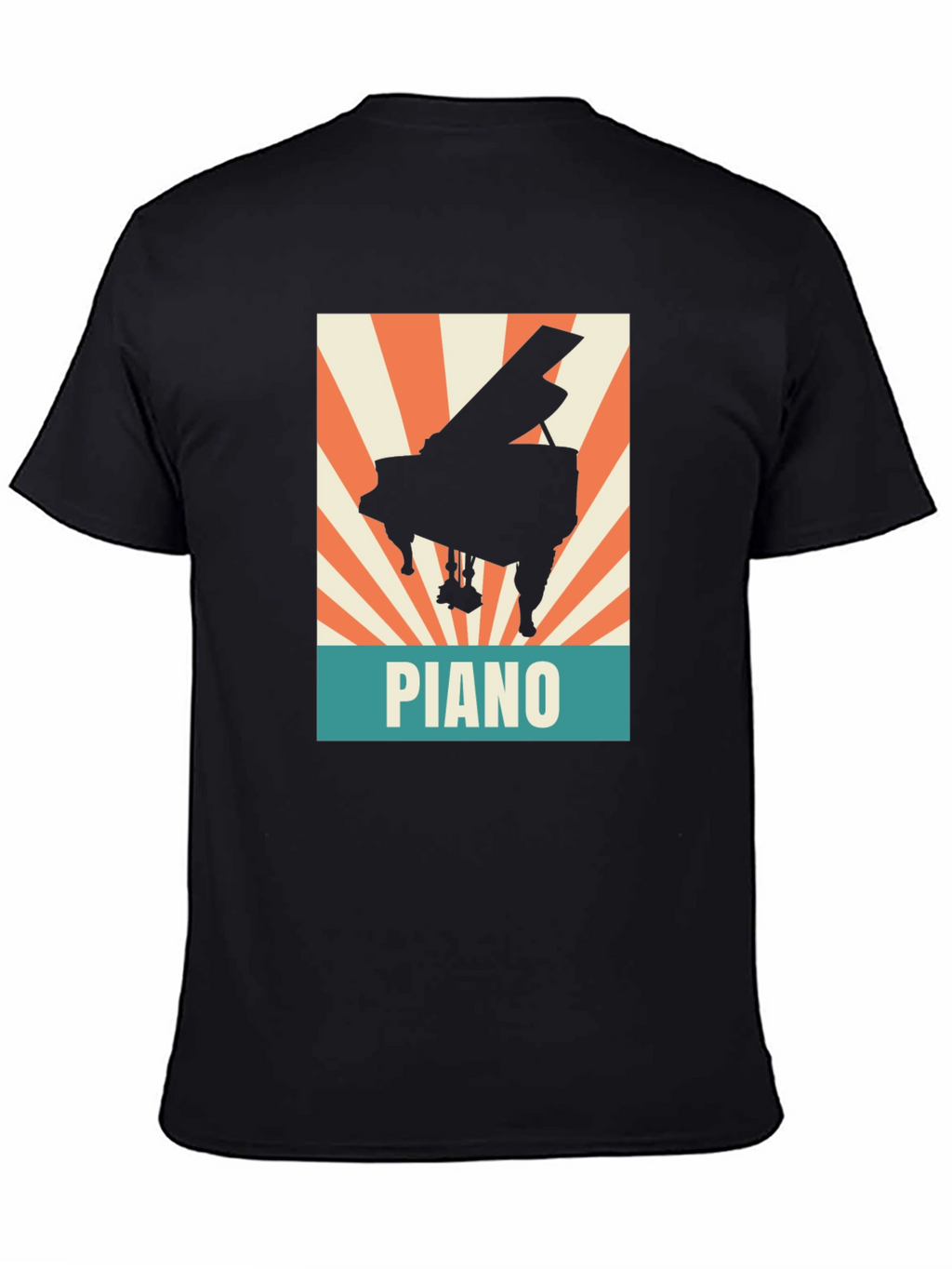 Piano Graphic Tee - Retro Style Music Lover Shirt