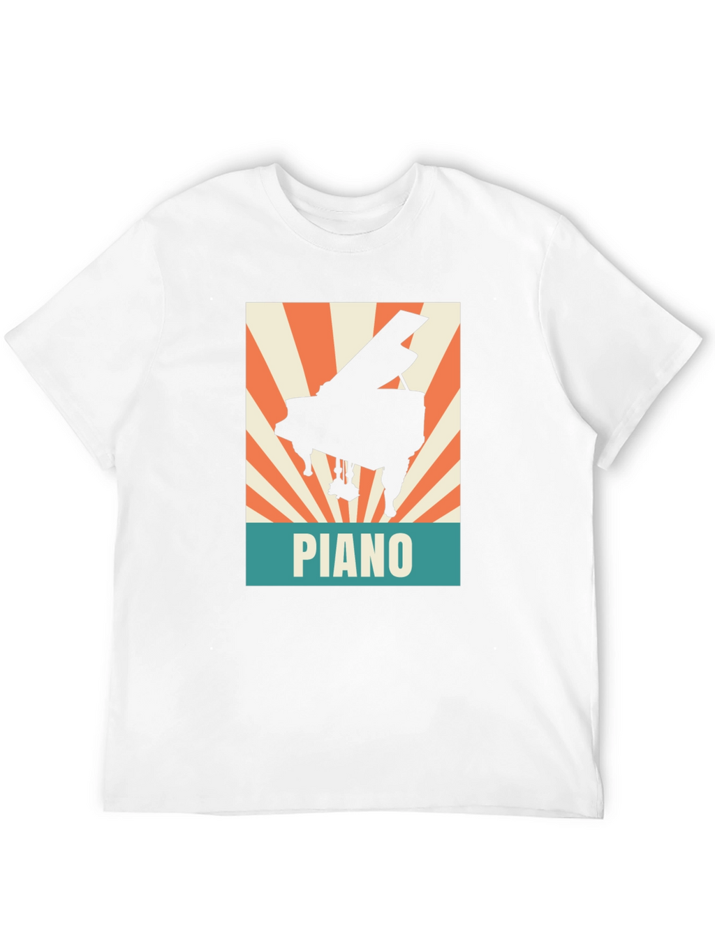 Piano Graphic Tee - Retro Style Music Lover Shirt