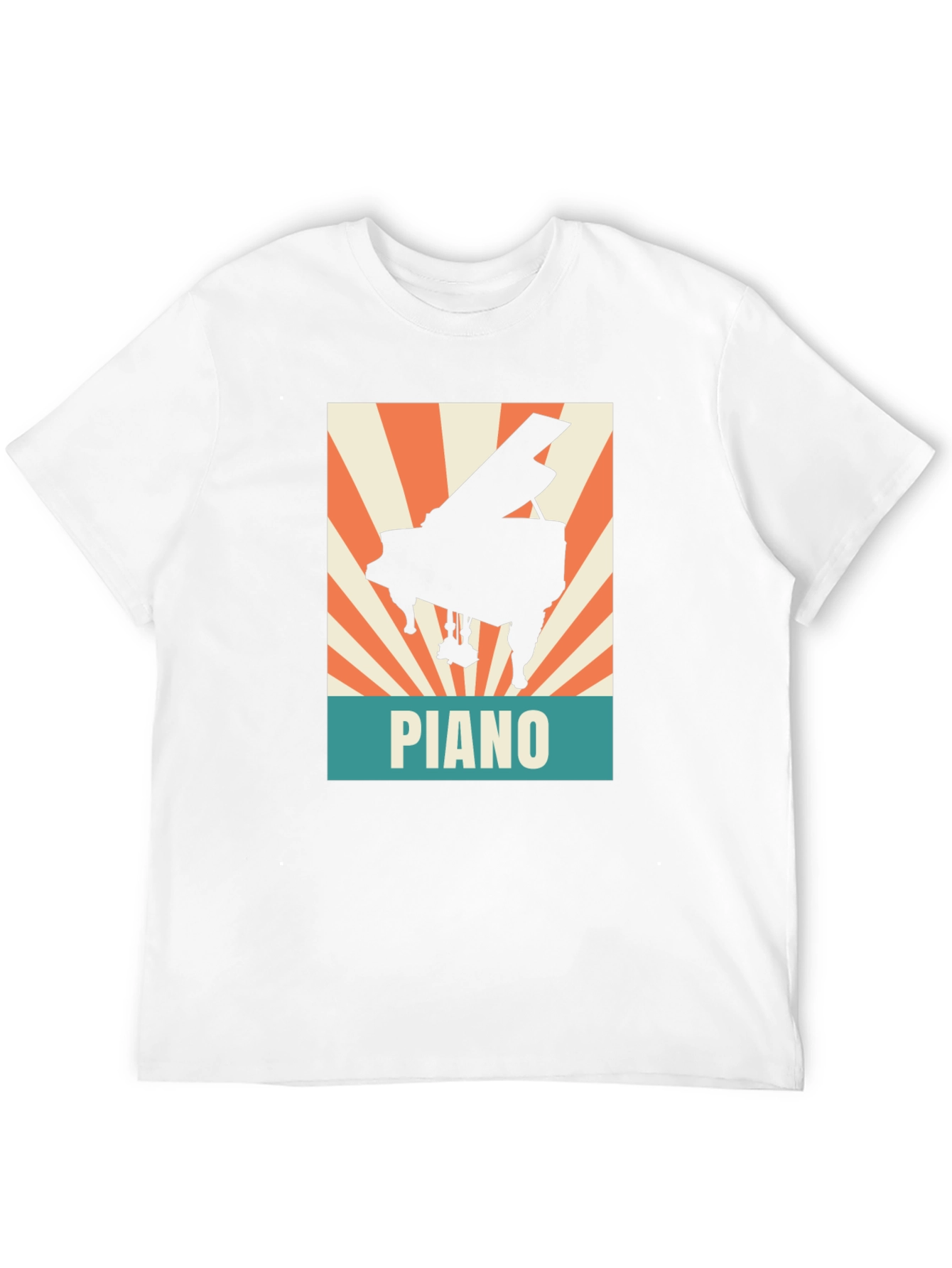 Piano Graphic Tee - Retro Style Music Lover Shirt