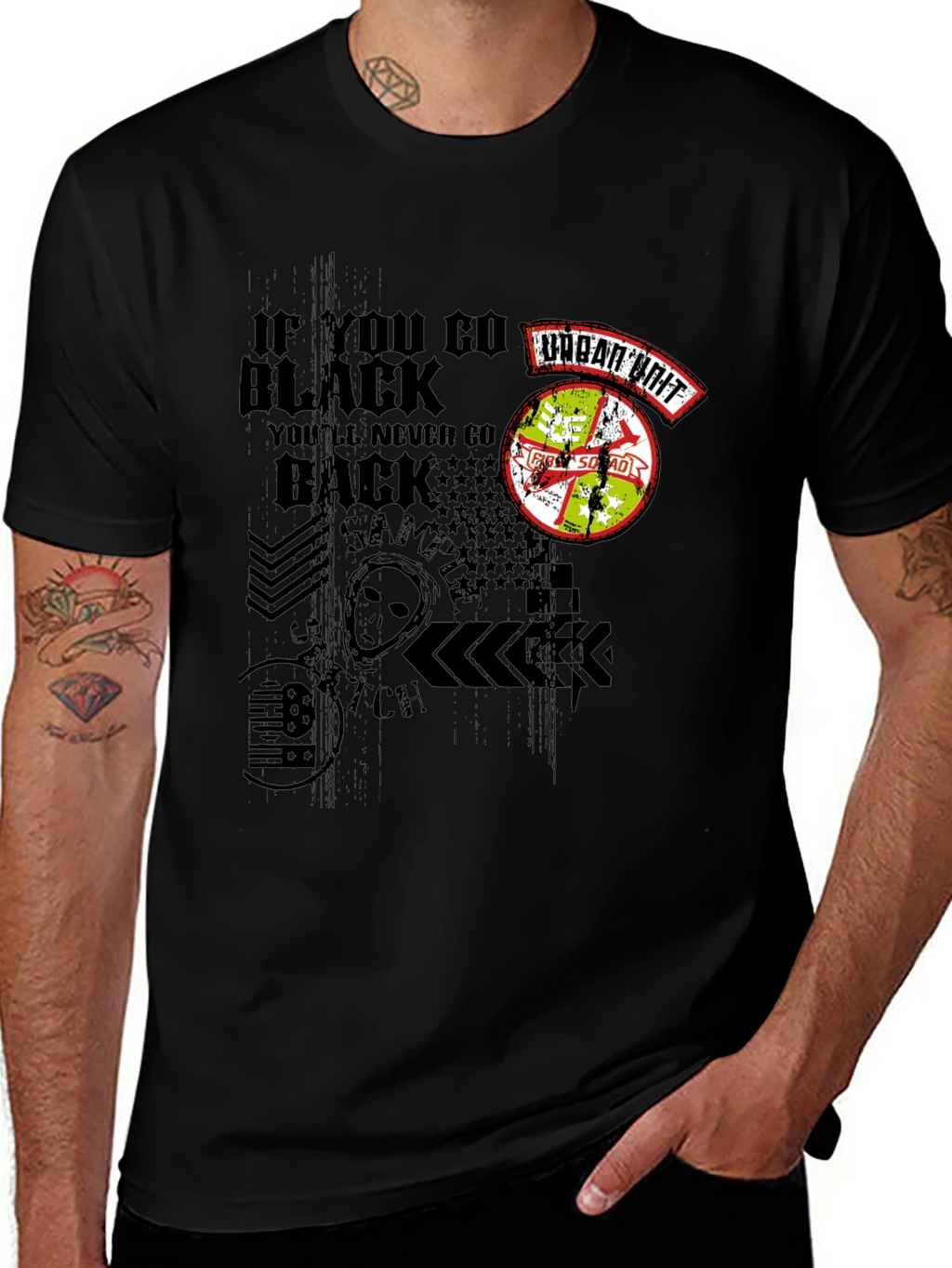 Urban Unit Black Graphic Print T-Shirt