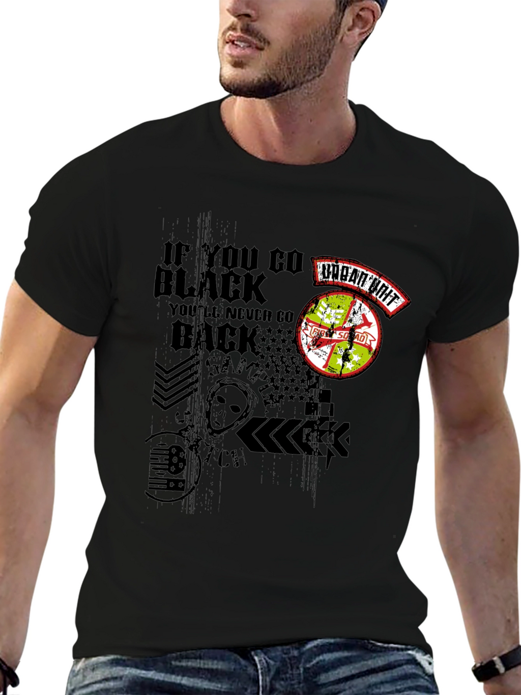 Urban Unit Black Graphic Print T-Shirt