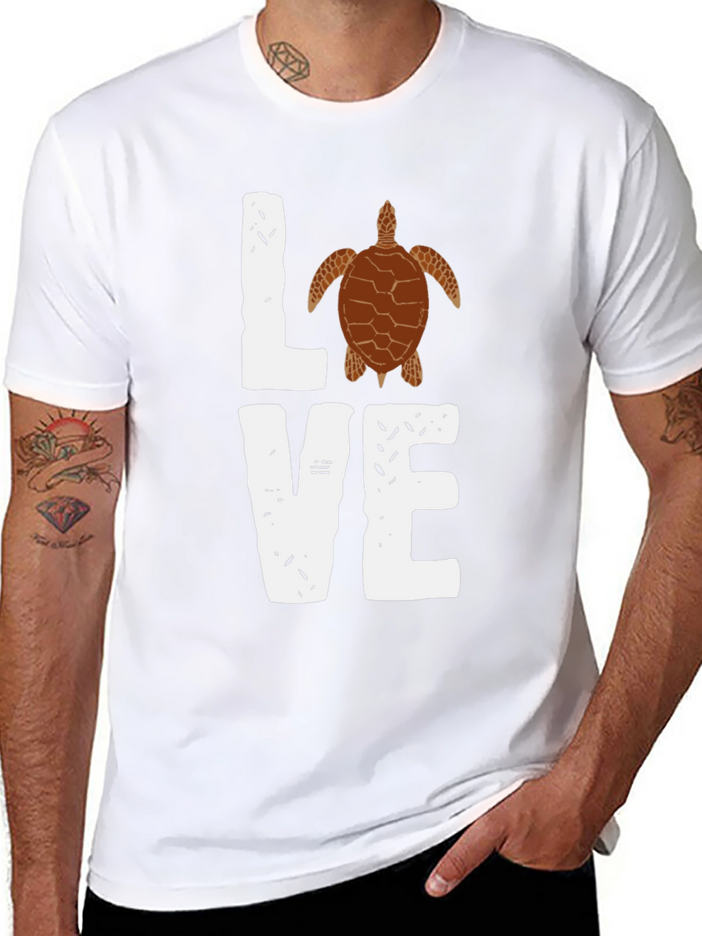 Love Turtle Graphic T-Shirt - Trendy Black Tee
