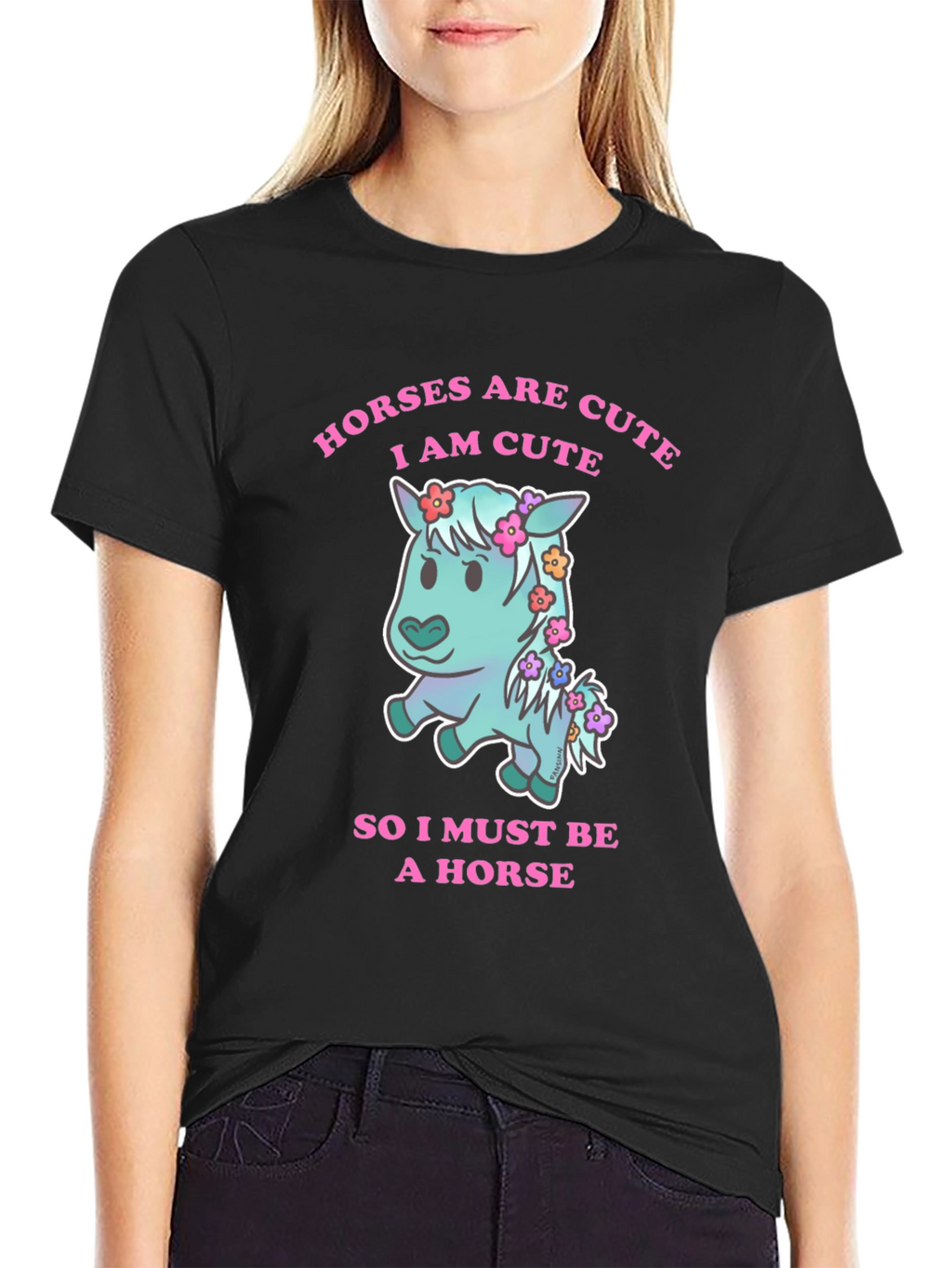 Cute Horse Graphic T-Shirt