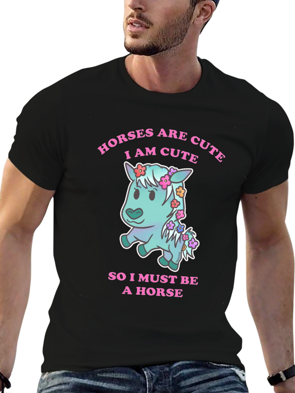 Cute Horse Graphic T-Shirt