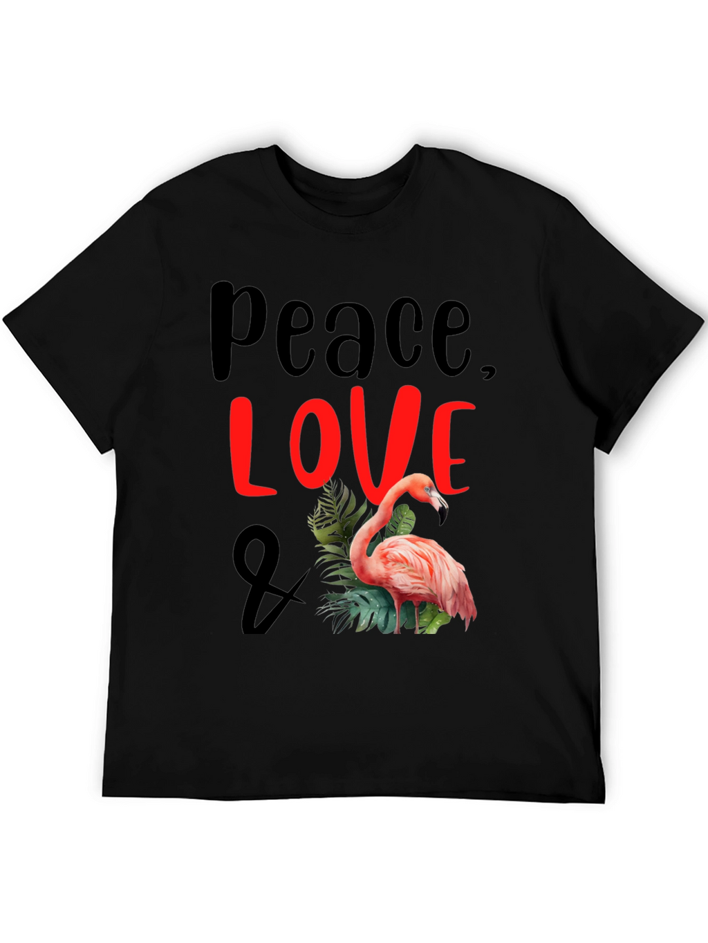 Peace Love Flamingo Graphic T-Shirt