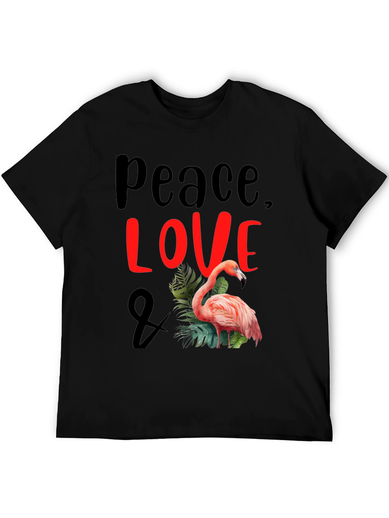 Peace Love Flamingo Graphic T-Shirt