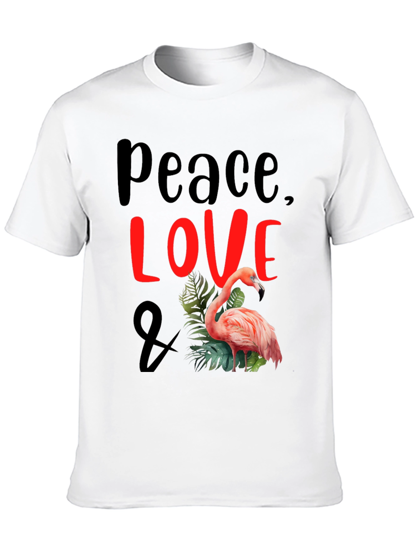 Peace Love Flamingo Graphic T-Shirt