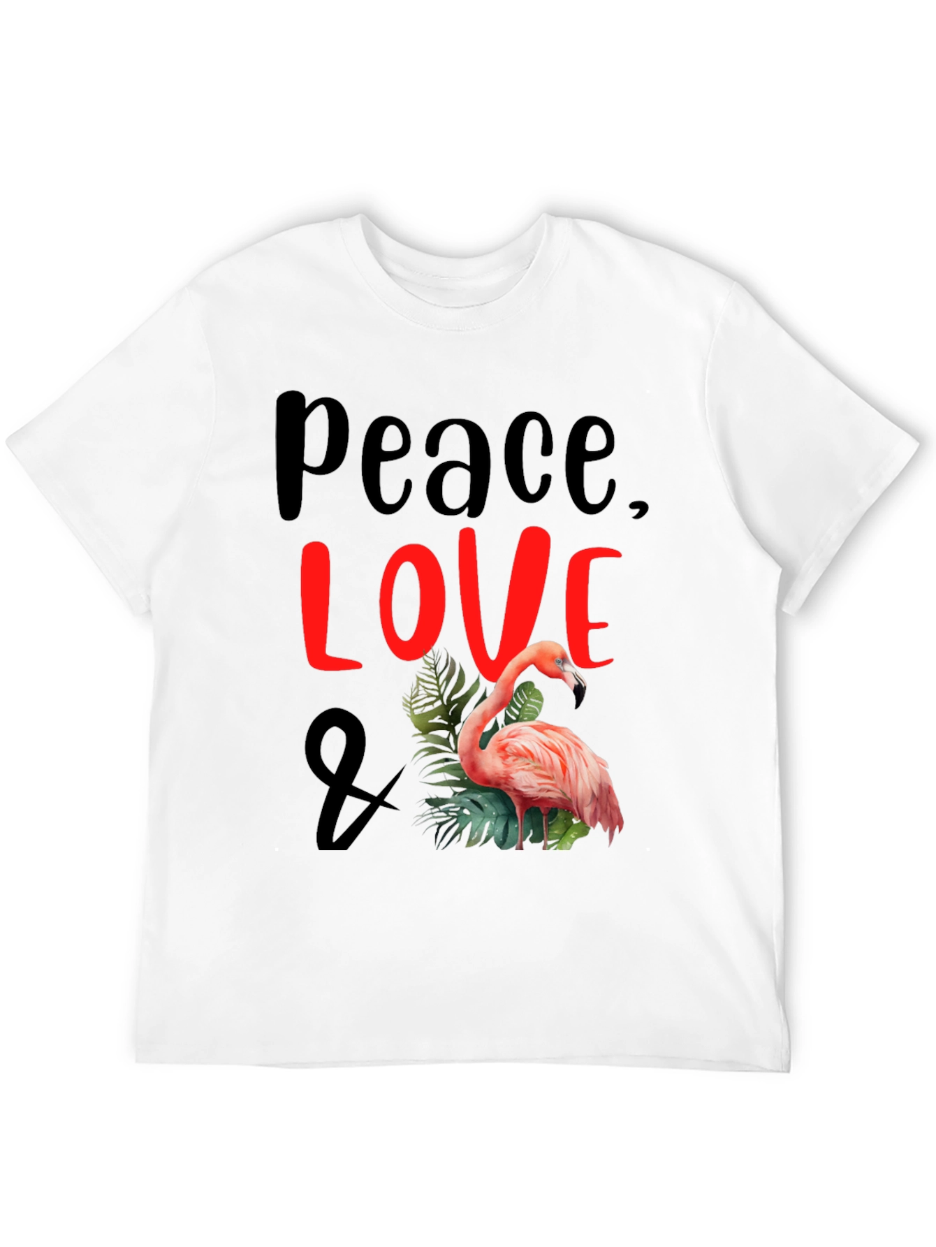 Peace Love Flamingo Graphic T-Shirt