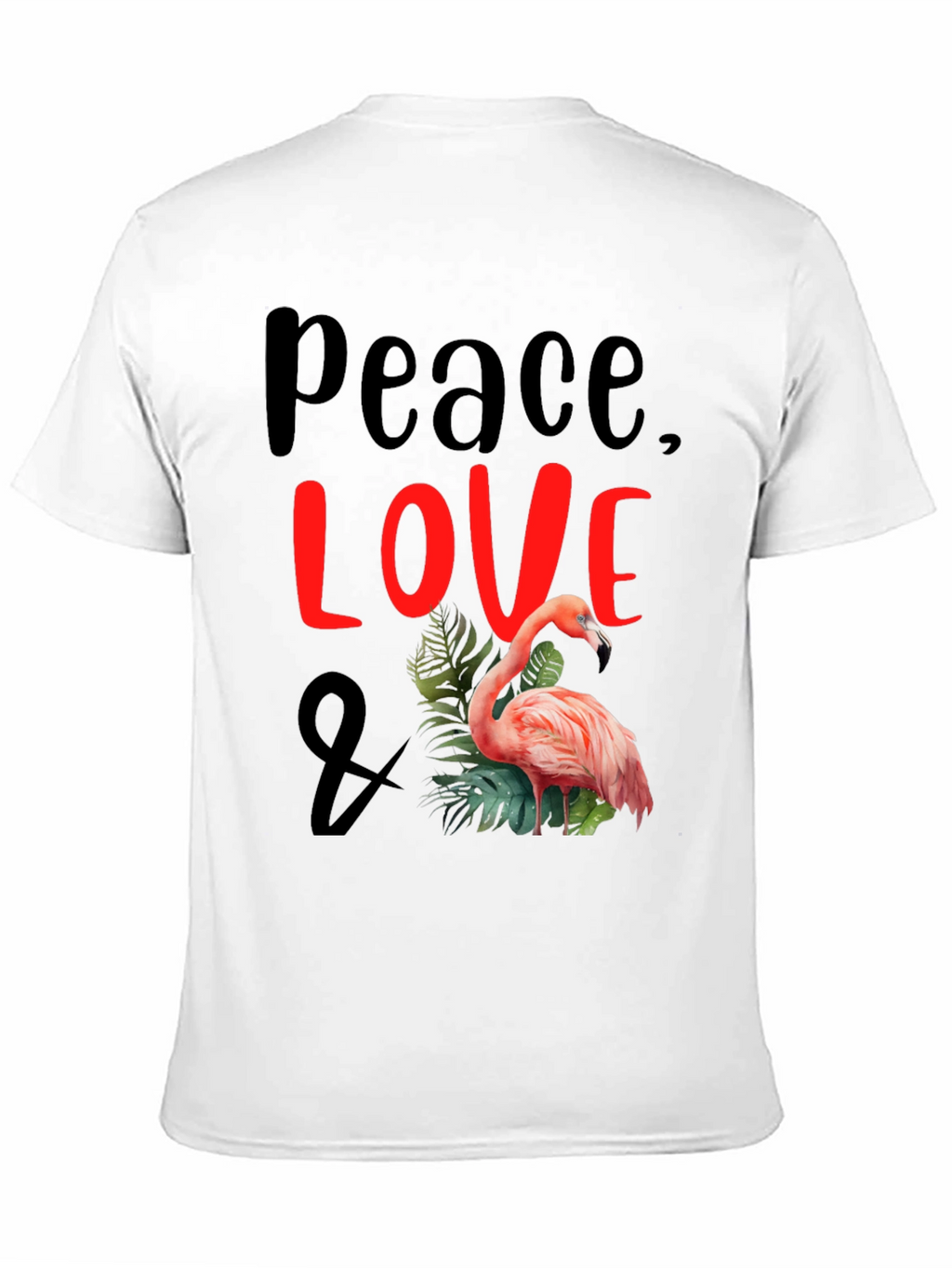 Peace Love Flamingo Graphic T-Shirt