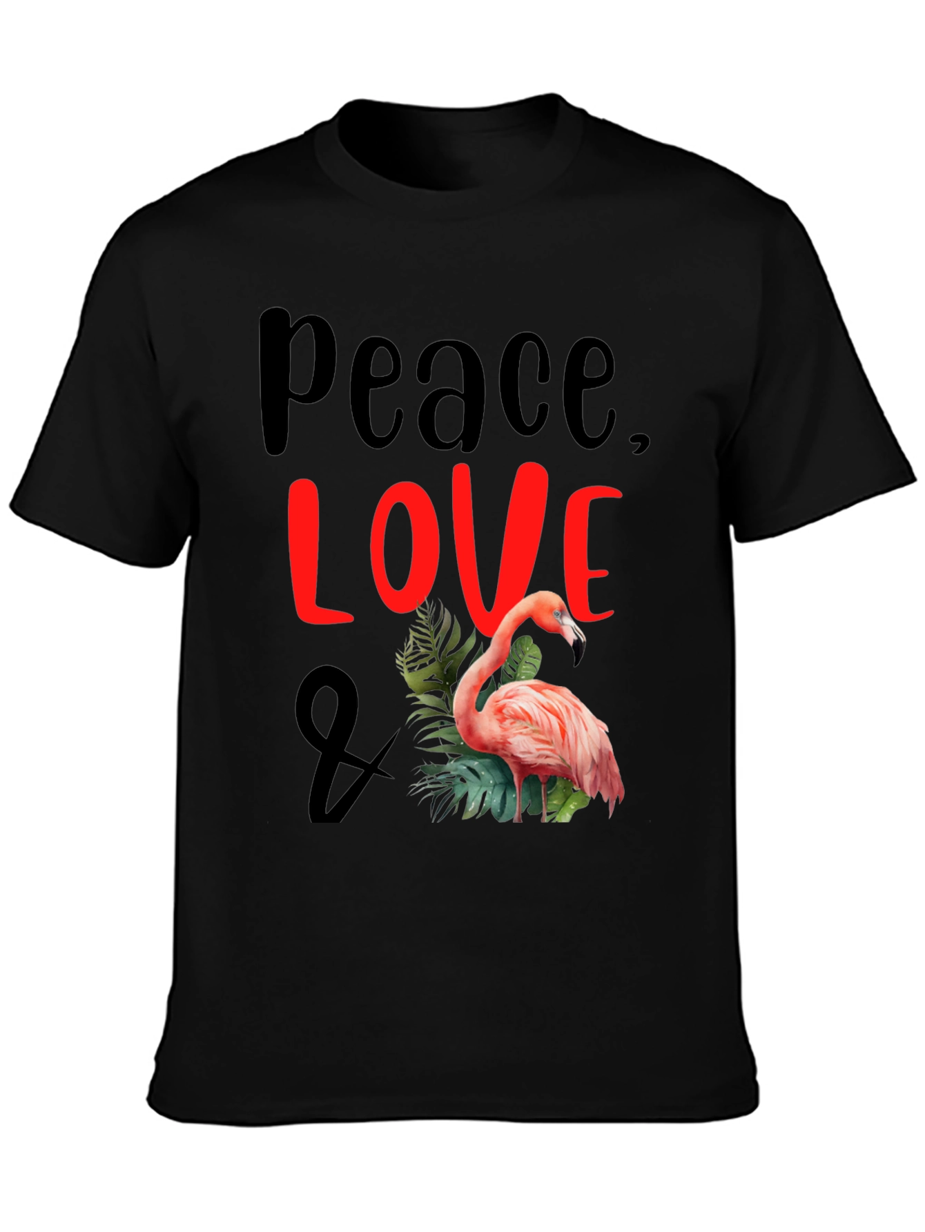 Peace Love Flamingo Graphic T-Shirt