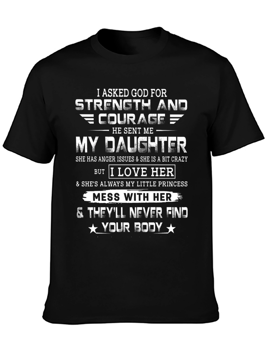 I Asked God For Strength & Courage T-Shirt