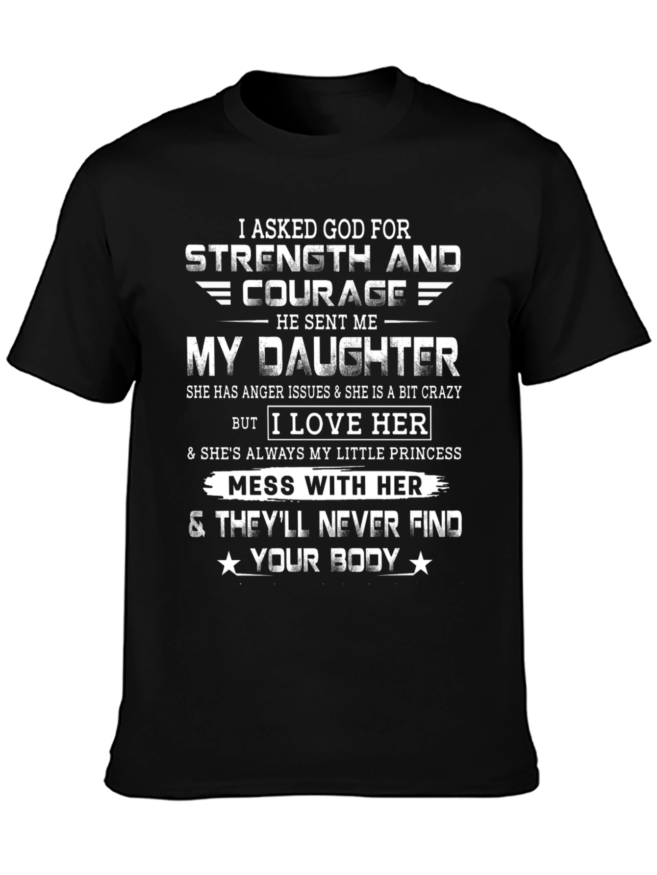 I Asked God For Strength & Courage T-Shirt