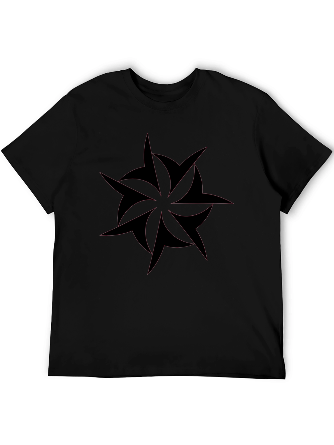 Edgy Black T-Shirt with Abstract Star Design