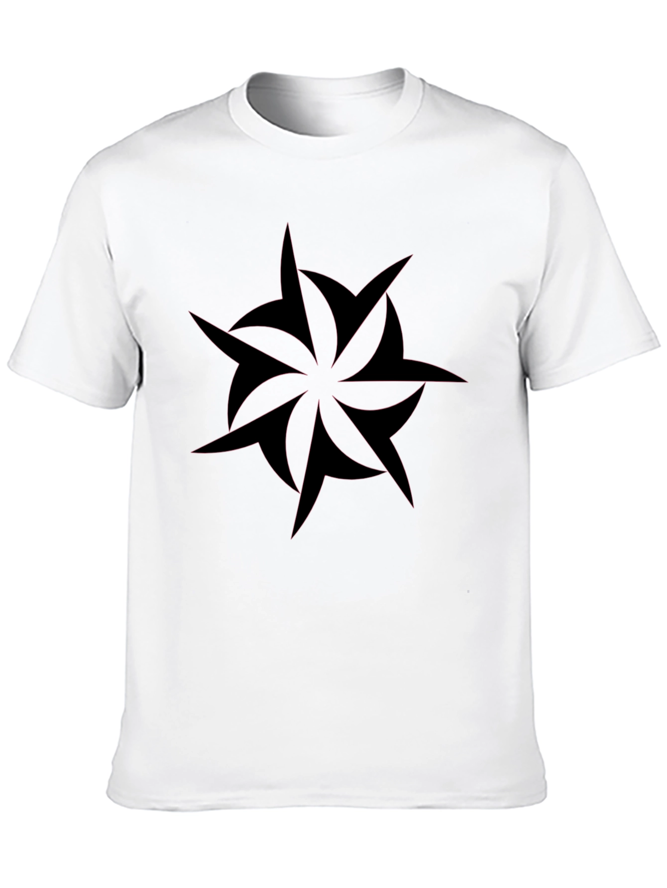 Edgy Black T-Shirt with Abstract Star Design