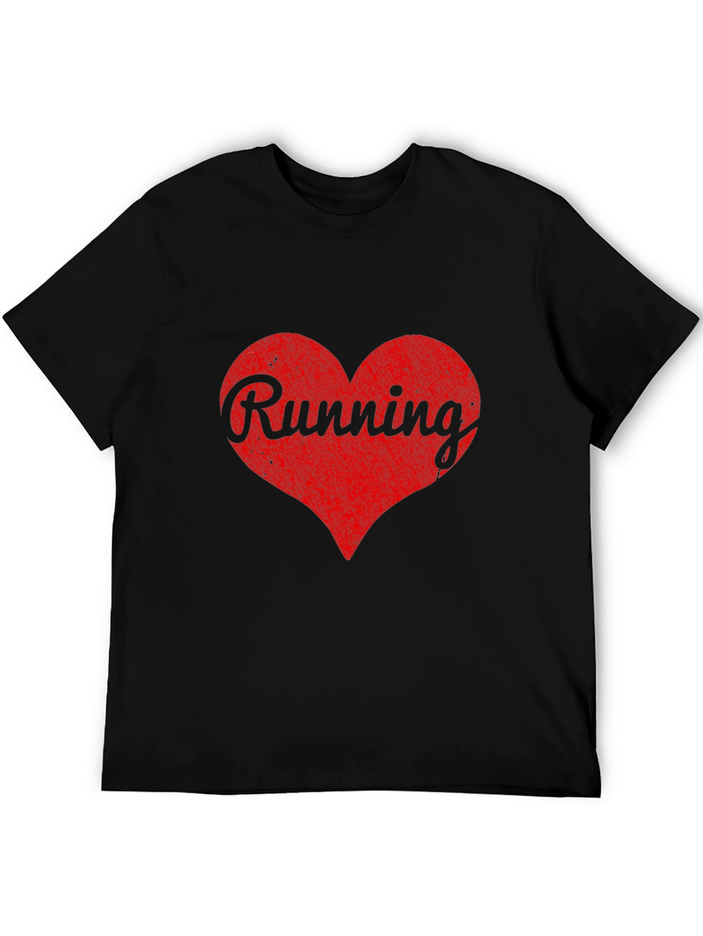 Running Heart Graphic Black T-Shirt