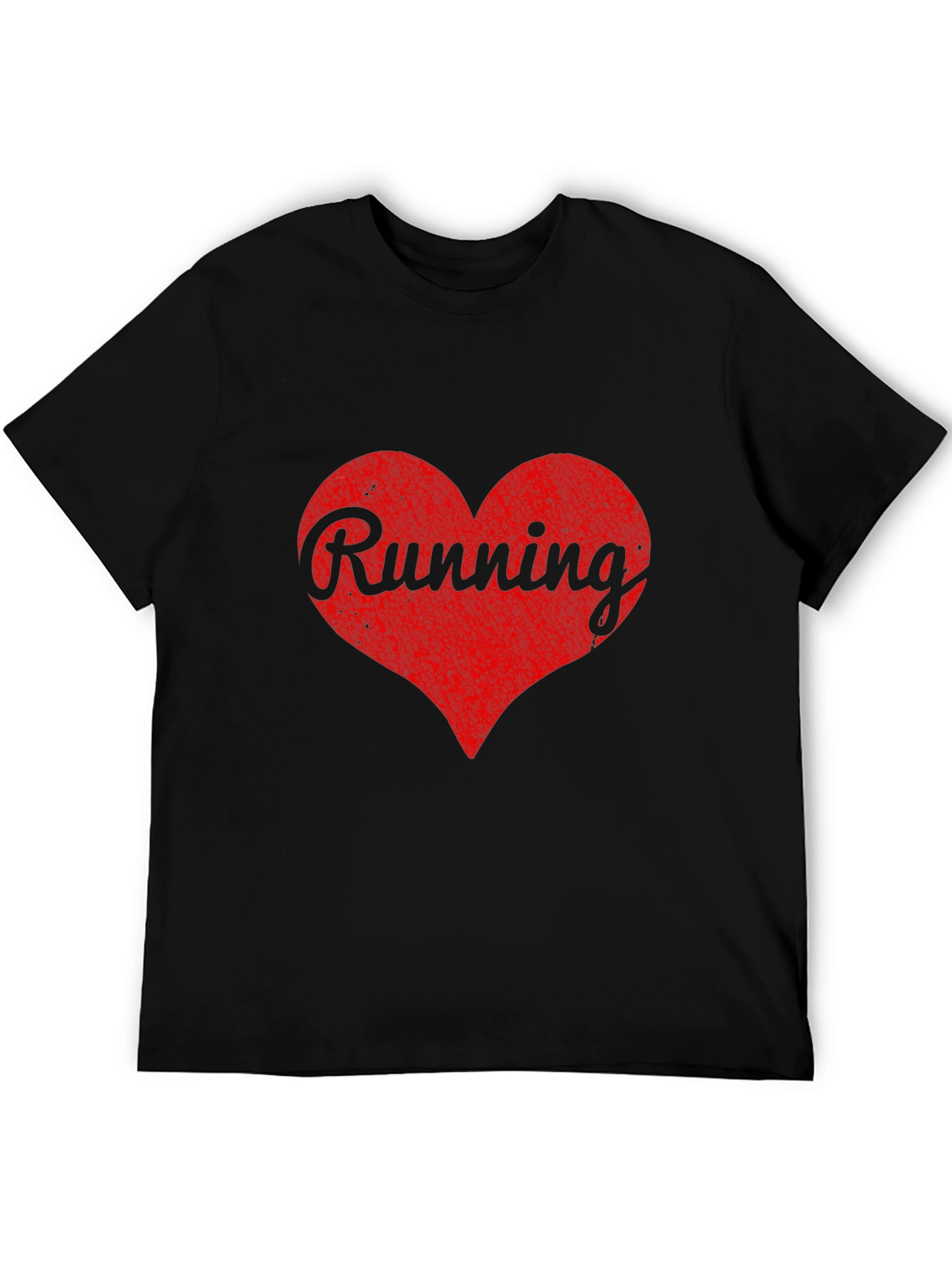 Running Heart Graphic Black T-Shirt