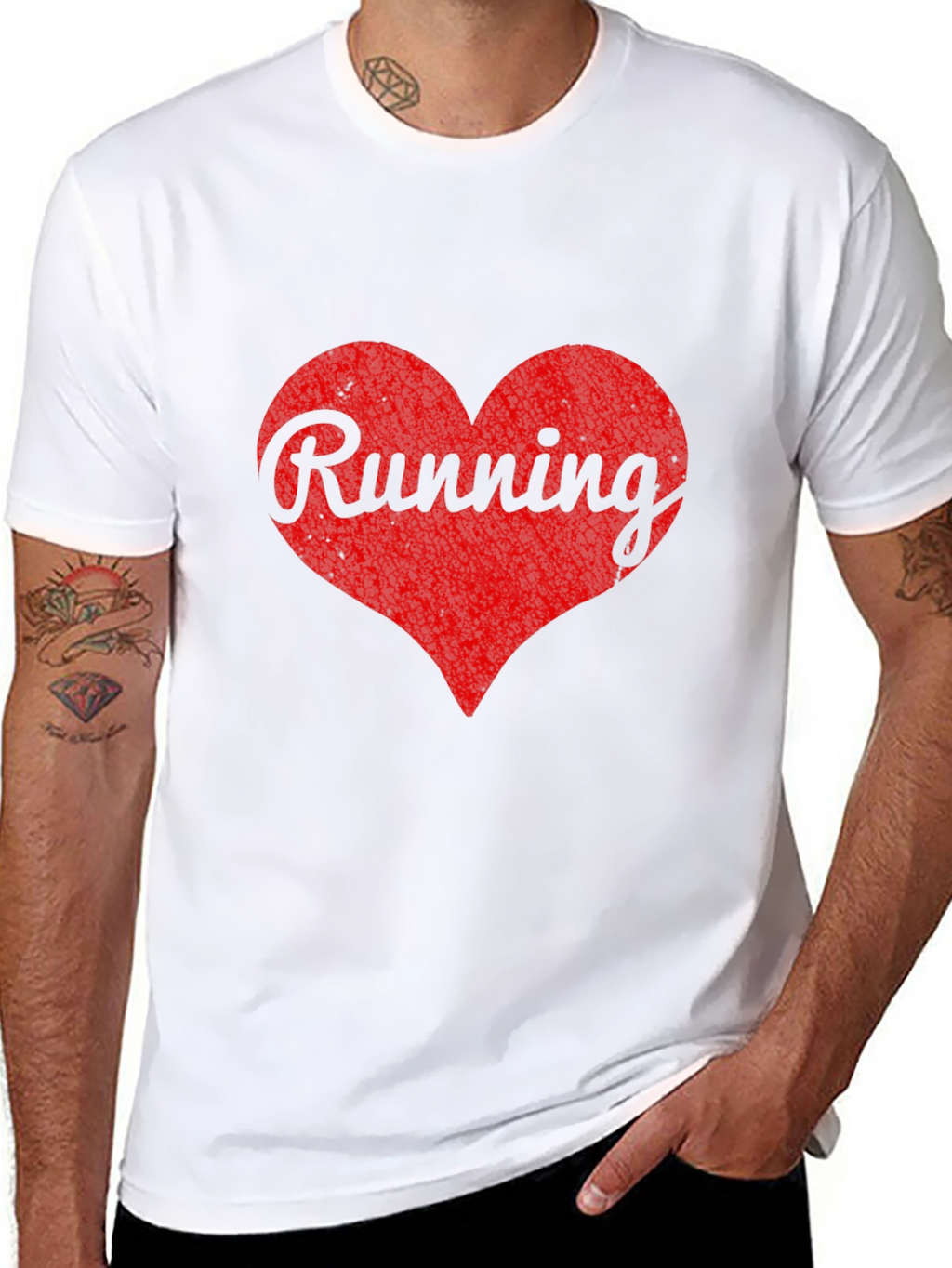 Running Heart Graphic Black T-Shirt
