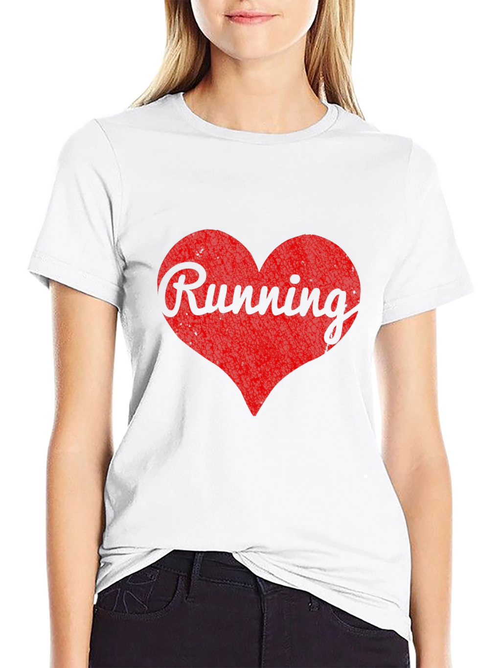 Running Heart Graphic Black T-Shirt