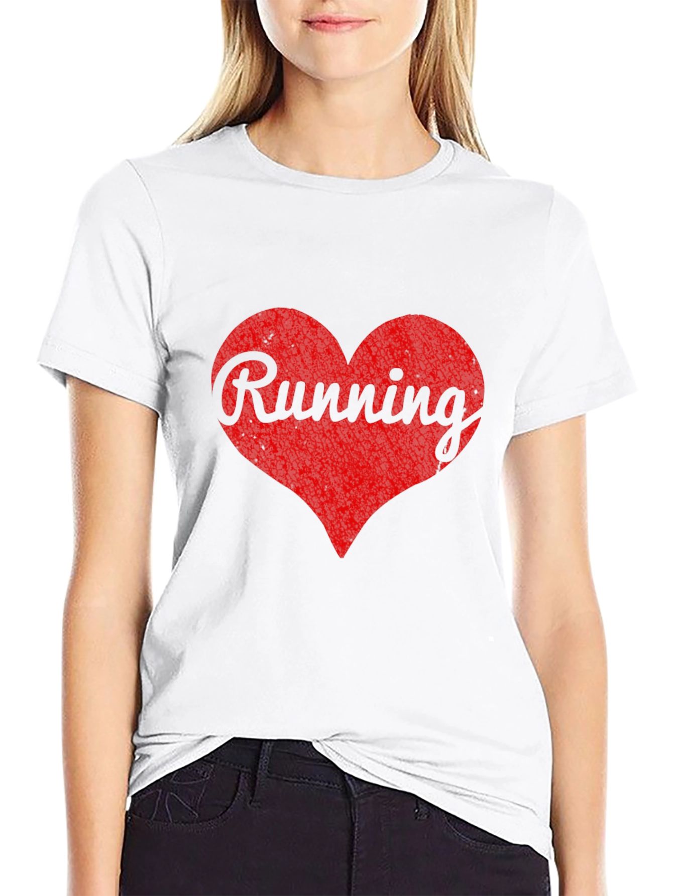 Running Heart Graphic Black T-Shirt