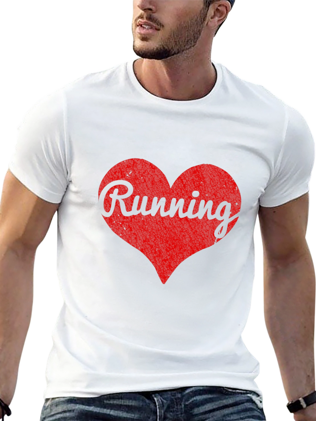 Running Heart Graphic Black T-Shirt